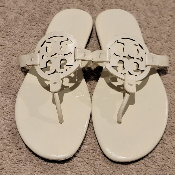 Tory Burch Miller Soft Sandal Ivory Size 11 - Picture 2 of 8